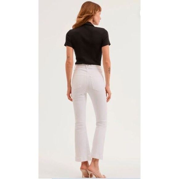 NWT Veronica Beard Carson High Rise Ankle Flare Jeans Sz 27 NWT 278 White IRRG - Picture 2 of 7